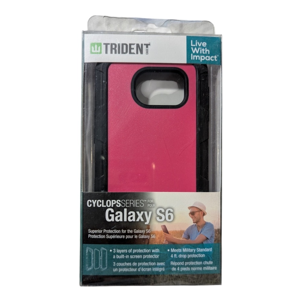 T3. Trident Cyclops Case for Samsung Galaxy S6 - Pink W/ Screen Protector